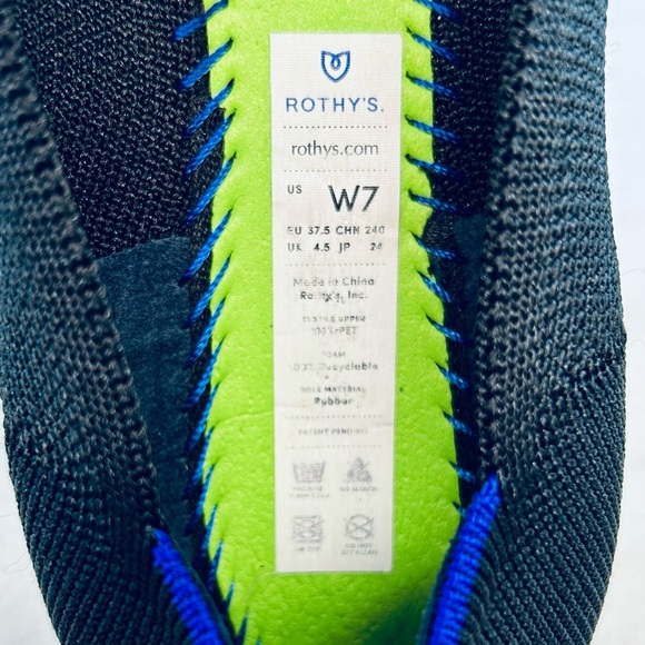 Rothy's Black Round Toe The Flat Slip On Knit Ballet Flats, size 7 EU 37.5 - Picture 9 of 13